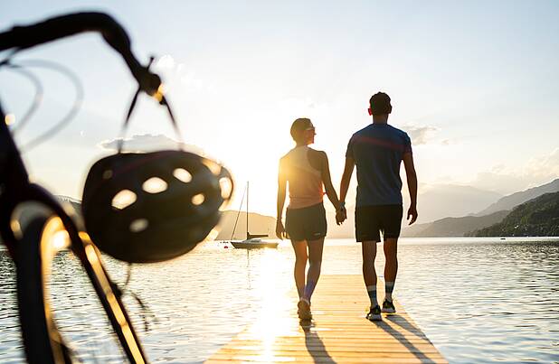 Radfahren am Millstätter See bei Sonnenuntergang  © Gert Perauer_MBN Tourismus